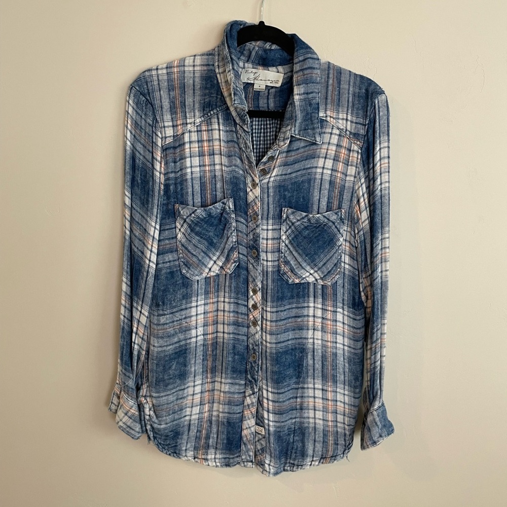 Vintage Havana plaid blouse